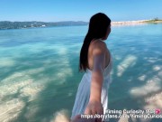 YimingCuriosity 依鸣 - Caribbean SEX VLOG rough doggy on Beach / Asian Chinese amateur public outdoor 3/16