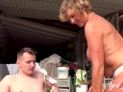 AGEDLOVE Molly Milf sucks Sam's big cock and then he fucks her pussy 2/16