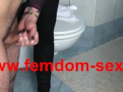 tied up tiny slave get handjob by redhead mistress 15/16