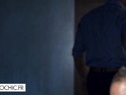 The gorgeous blonde manages 3 men 1/16