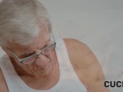 CUCK4K. Sofia Lee fucked hard into hairy pussy in the presence of the husband 13/16