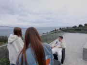 Met the neighbors and participated in a creampie orgy in a public place 2/16