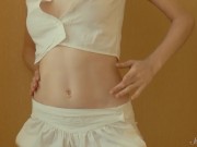 Stunning Young Brunette Poses Naked and Strokes her body! 7/16