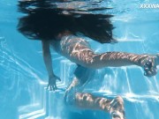Big ass lazy teen Lia swims naked 4/16