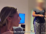 My mom caught me giving a blowjob to my boyfriend. We were talking and she watched and he cum. 9/16