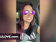 Babe giving dick rate, driving naked, nude in public, upskirt pussy in car, candid behind the porn scenes vlogs - Lelu Love 12/16
