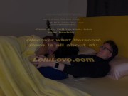 YOU watch as your roommates babe & husband fuck, blowjob undercover & riding front & reverse cowgirl to creampie - Lelu Love 16/16