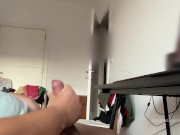 My mom caught my husband jerking and watching porn. She wanted to watch how he cum. 11/16