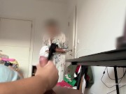 My mom caught my husband jerking and watching porn. She wanted to watch how he cum. 9/16