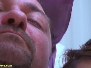 shy big natural breast teen gets rough big cock fucked by stepdad in the ninth month of her pregnancy 1/16