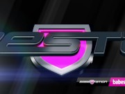 Tattooed Busty Babe Cici Anders Sits On Traffic Cone! 1/16