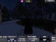 【3DCGエロゲー実況(体験版)】バレないように裸コートで露出するセレカさん 巨乳美女が夜の公園で裸を見せつけながら徘徊する（野外露出同人エロゲーhentai game） 9/16