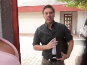 Lesbian Couple Gives Real Estate Agent A Double Blowjob Before He Stuffs Every Hole 2/16