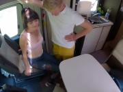Festival Girl Fucked Hard in Campervan!!! Double CUM to Huge Squirting Pussy 4/16