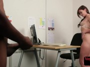 Voyeur secretary strips off 4 Black guy 10/16