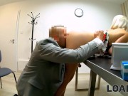 LOAN4K. Girl wakes loaner's dick up and the meeting turns into fucking 8/16