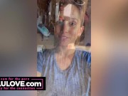 Babe getting sweaty & dirty then full makeup & hair done & behind the porn scenes of cowgirl creampie video - Lelu Love 7/16