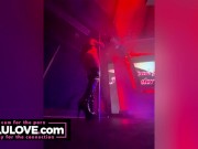 Stripping babe teases on pole in live club & behind the scenes naked adventures at nude resort with cuckold JOI - Lelu Love 14/16