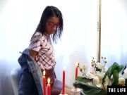 Watch cute girl masturbate until she orgasms so hard she pees 3/16