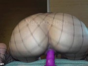 Japanese nympho rides in different positions close up in her fishnet stockings 16/16