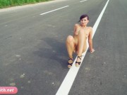 Doroga: Jeny Smith solo naked on the road. Teasing you 9/16