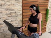 Public fuck and blowjob with a stranger who jerked off in the women's locker room at the gym 1/16