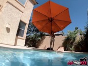 Kinky Cougar Pussy Plays On Outdoor Pool 1/16