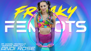 Freaky Fembots – Real Life Fitness Doll Andi Rose Makes Her Owner Cum In Her Mouth During Workout