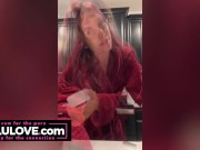 Babe wrinkling and puckering pussy closeup view & behind the porn scenes makes hubby bday breakfast - Lelu Love 10/16