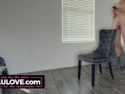 Amateur couple babe sucks his cock behind scenes view of her naked ass & bare feet to facial cumshot & bloopers - Lelu Love 3/16