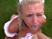 Oktoberfest Public Bukkake Gangbang | 5 Schwänze für die Dirndl Hardcore Schlampe | DAYNIA 15/16