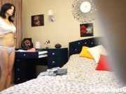 I filmed my hot stepsister in her bedroom changing into different outfits 2/16