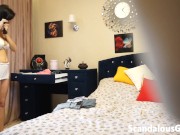 I filmed my hot stepsister in her bedroom changing into different outfits 6/16