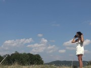 No Panties No Bra Girls Play Outdoors in the Wild to show Boobs and Pussy on a Summer Day 13/16