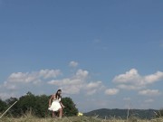 No Panties No Bra Girls Play Outdoors in the Wild to show Boobs and Pussy on a Summer Day 16/16
