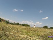 No Panties No Bra Girls Play Outdoors in the Wild to show Boobs and Pussy on a Summer Day 7/16