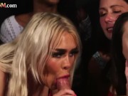 CFNM Ebony sucks cock in group femdom BJ 15/16