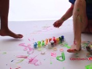 Luke and Patrick worship feet together before tugging cocks 6/16