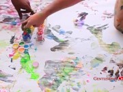 Luke and Patrick worship feet together before tugging cocks 8/16