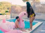 Big Ass Latina Andreina De Luxe Gets Her Hairy Pussy Fucked By The Pool - MAMACITAZ 1/16