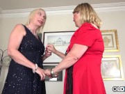 OLDNANNY Barby and Elle strip each other of their sexy underwear and then have sex 1/16