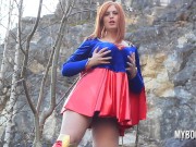Huge Tits Redhead Alexsis Faye play in Cosplay costume Masturbate and Running 2/16
