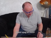 CUCK4K. Old man can't satisfy his horny wife so excited fucker came for a help 9/16