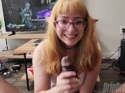 Dripdrop Lain Chuckles as She Jerks His Big Dick & Takes It In Her Mouth! 14/16