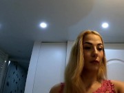 Sexy and horny tight pussy girl in her pink dresss prepares for the night club 9/16