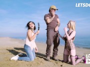 MILFs Frida & Georgie Love Sex On The Beach With One Cock - LATINA MILF 5/16