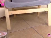 Brunette Cinderella in white stockings 1/16